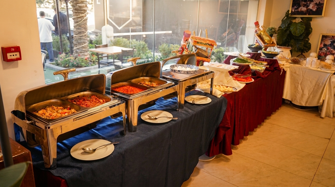 Hotel breakfast buffet selection